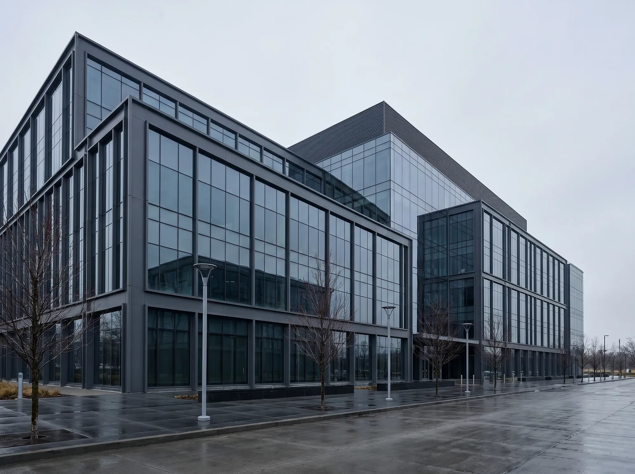 Workplace concept with a central collaborative spine
