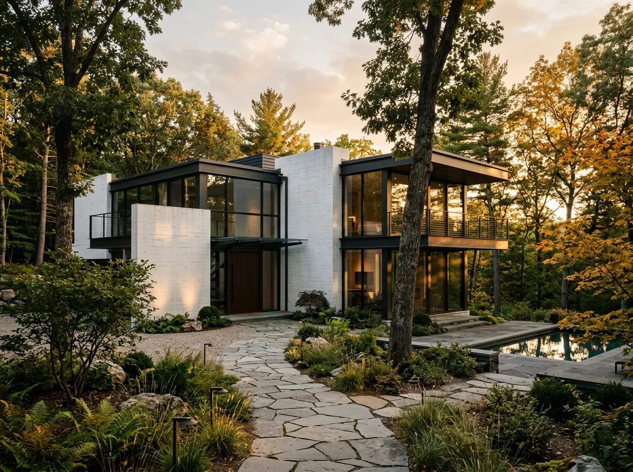 Villa shaped around a sheltered courtyard